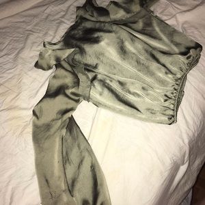 Olive green crop top